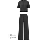 Cottonhill Premium - Sway Collection | Siyah Modal Nervür Dikiş Detay Kadın Eşofman Takımı