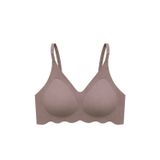 Cottonhill Seamless Bra - Elara | Kahverengi Lazer Kesim Balensiz İnce Fitil Dokulu Dikişsiz Kadın Sütyen