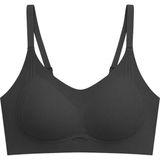 Cottonhill Seamless Bra - Elaris | Siyah Lazer Kesim Balensiz Dekolteli Şerit Detay Dikişsiz Kadın Sütyen - 85B