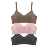 Cottonhill Seamless Bra - Eloria | Lazer Kesim Dikişsiz Balensiz İz Bırakmayan Tül Detaylı Sütyen 3'lü Paket-2