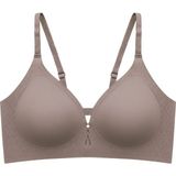 Cottonhill Seamless Bra - Elune | Kahverengi Lazer Kesim Balensiz Dekolte Taş Detaylı Dikişsiz Kadın Sütyen - 75B