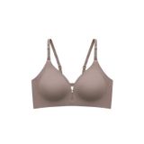 Cottonhill Seamless Bra - Elune | Kahverengi Lazer Kesim Balensiz Dekolte Taş Detaylı Dikişsiz Kadın Sütyen
