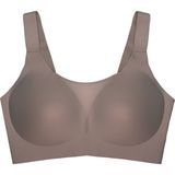 Cottonhill Seamless Bra - Forme | Kahverengi Lazer Kesim Dikişsiz Toparlayıcı Büyük Tüllü Beden Kadın Sütyen
