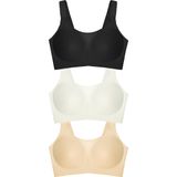 Cottonhill Seamless Bra - Forme | Lazer Kesim Dikişsiz Toparlayıcı Büyük Tüllü Beden Kadın Sütyen 3'lü Paket