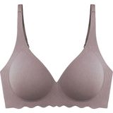 Cottonhill Seamless Bra - Lumera | Kahverengi Lazer Kesim Balensiz Rib Dokulu Dalga Kesim Dikişsiz Kadın Sütyen - 85B