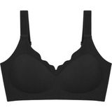Cottonhill Seamless Bra - Mirena | Siyah Lazer Kesim Rib Dokulu Toparlayıcı Balensiz Kadın Sütyen