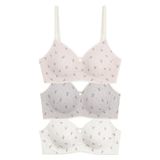 Cottonhill Seamless Bra - Mireva | Lazer Kesim Rib Dokulu Ayıcık Desenli Balensiz Kadın Sütyen 3'lü Paket