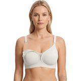 Cottonhill Seamless Bra - Nuvia |krem Lazer Kesim Klipsli Önden Açılabilir Rib Dokulu Dikişsiz Emzirme Sütyeni