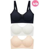 Cottonhill Seamless Bra - Nuvia | Lazer Kesim Klipsli Önden Açılabilir Dikişsiz Emzirme Sütyeni 3'lü Paket - XL - Renkli