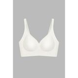 Cottonhill Seamless Bra - Slight | Krem Lazer Kesim Dikişsiz Dilim Detaylı Balensiz Kadın Sütyen - 80B