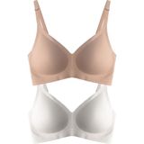 Cottonhill Seamless Bra - Soft | Lazer Kesim Balensiz Ayarlanabilir Askılı Dikişsiz Kadın Sütyen 2'li Paket-4 - 75B - Karışık