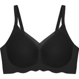Cottonhill Seamless Bra - Touch | Siyah Lazer Kesim Dikişsiz Tül ve Dalga Detaylı Balensiz Kadın Sütyen