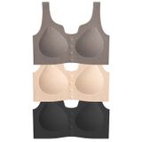 Cottonhill Seamless Bra - Virela | Lazer Kesim Önden Düğmeli Toparlayıcı Büyük Beden Kadın Sütyen 3'lü Paket-2