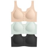 Cottonhill Seamless Bra - Virela | Lazer Kesim Önden Düğmeli Toparlayıcı Büyük Beden Kadın Sütyen 3'lü Paket