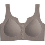 Cottonhill Seamless Bra - Virela | Vizon Lazer Kesim Önden Düğmeli Toparlayıcı Büyük Beden Kadın Sütyen - XL