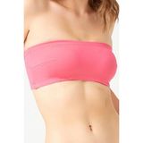 Cottonhill Straplez Crop Top Büstiyer Pembe Dikişsiz Rahatlık ve Nefes Alabilir Yapı - XS
