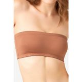 Cottonhill Straplez Crop Top Büstiyer Sütlü Kahve