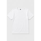 COTTONLAB Erkek Slim Fit Bisiklet Yaka %100 Pamuk Dar Kesim Beyaz Basic Tişört