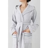 COTTONMANIA Profundo Robe Fog - Ekstra Yumuşak, Modern Ve Özel Tasarim %100 Pamuk Unisex Kapüşonlu Bornoz S-m