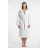 Cottonverse Kapüşonlu Bornoz – %100 Pamuk , Unisex - S - M - Beyaz