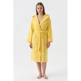 Cottonverse Kapüşonlu Bornoz – %100 Pamuk , Unisex - S - M - Sarı