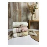 COTTOWEL'S Mira Güpürlü Nakışlı 3'lü 50x90 El Havlusu / Çeyiz Paket / El ve Yüz Havlusu / Havlu Seti