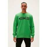 Counter Crewneck Yeşil Baskılı Erkek Sweatshirt