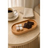 Country House Ahşap Oval Dikdörtgen Sunum Tabağı 25cm - Kayık Meyve ve Şarap Sunumluğu - Organizer - Masif Kayın