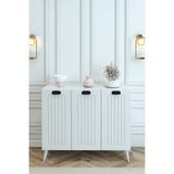 Country Model Mdf Membran 3 Kapaklı 6 Raflı Ayakkabılık Portmanto Vestiyer Organizer - Beyaz