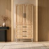 Courchevel Çok Amaçlı Dolap 60 Cm 2 Kapak 3 Çekmece Pelit Ahşap - Çok Amaçlı Banyo Dolabı