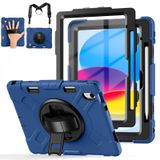 Cousper iPad 10. Nesil Kılıf 10.9" 2022 Ekran Koruyuculu, 360°Dönen Stand, Saplı, Ayarlanabilir Kayış, iPad Darbeye Dayanıklı Kılıf 10 Nesil Kalem Tutuculu Kılıf, Lacivert