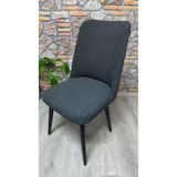 COVER TEKSTİL Büyük oval sandalye kılıfı jakar kumaş köyü antrasit