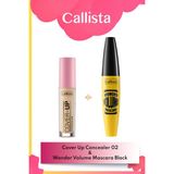 Cover Up Concealer Göz Altı Kapatıcısı 02 Açık & Wonder Volume Maskara Siyah Makyaj Seti
