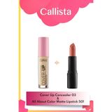 Cover Up Concealer Göz Altı Kapatıcısı 03 Orta & All About Color Matte Ruj 501 - Nude Makyaj Seti