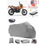 Coverall Bumoto/jinling Eagle Xr 250CC Arka Çanta Uyumlu (Gri) Motorsiket Brandası Motor Örtüsü Çadır Su Geçirmez Motosiklet Kılıfı Motor Brandası - Gri- Arka Çanta UYUMLU