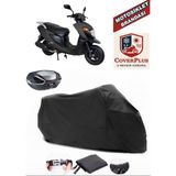 Coverall Daelim Dart 125 Siyah Arka Çanta Uyumlu Motorsiket Brandası Motor Örtüsü Çadır Su Geçirmez Motosiklet Kılıfı Motor Brandası - Siyah- Arka Çanta UYUMLU