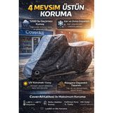 Coverall Daelim Dart 125 Uyumlu Motosiklet Brandası, Motor Örtüsü (Gri-Siyah) - ARKA ÇANTA UYUMSUZ