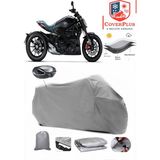 Coverall Ducati Diavel Xdiavel Nera Arka Çanta Uyumlu (Gri) Motorsiket Brandası Motor Örtüsü Çadır Su Geçirmez Motosiklet Kılıfı Motor Brandası - Gri- Arka Çanta UYUMLU