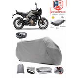 Coverall Husqvarna Svartpilen 401 Arka Çanta Uyumlu (Gri) Motorsiket Brandası Motor Örtüsü Çadır Su Geçirmez Motosiklet Kılıfı Motor Brandası - Gri- Arka Çanta UYUMLU