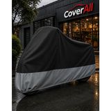 Coverall Kawasaki El 125 (Siyah- Gri Parç.)Motosiklet Brandası,su Geçirmez (Çantalı Motor) - XL - Siyah - Gri