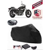 Coverall Kawasaki El 250 Siyah Arka Çanta Uyumlu Motorsiket Brandası Motor Örtüsü Çadır Su Geçirmez Motosiklet Kılıfı Motor Brandası - Siyah- Arka Çanta UYUMLU