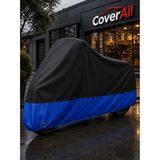 Coverall Kawasaki El 250 (Siyah- Mavi Parç.)Motosiklet Brandası,su Geçirmez (Çantasız Motor) - Mavi - Siyah