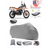 Coverall Ktm 890 Adventure R Arka Çanta Uyumlu (Gri) Motorsiket Brandası Motor Örtüsü Çadır Su Geçirmez Motosiklet Kılıfı Motor Brandası - Gri- Arka Çanta UYUMLU