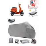 Coverall Lambretta V125 Special Arka Çanta Uyumlu (Gri) Motorsiket Brandası Motor Örtüsü Çadır Su Geçirmez Motosiklet Kılıfı Motor Brandası - Gri- Arka Çanta UYUMLU