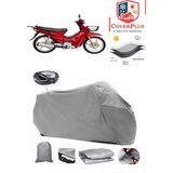 Coverall Lifan LF100-A Arka Çanta Uyumlu (Gri) Motorsiket Brandası Motor Örtüsü Çadır Su Geçirmez Motosiklet Kılıfı Motor Brandası - Gri- Arka Çanta UYUMLU