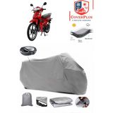 Coverall Mondial 100 Superboy I Arka Çanta Uyumlu (Gri) Motorsiket Brandası Motor Örtüsü Çadır Su Geçirmez Motosiklet Kılıfı Motor Brandası - Gri- Arka Çanta UYUMLU