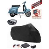 Coverall Piaggio Vespa 150 Siyah Arka Çanta Uyumlu Motorsiket Brandası Motor Örtüsü Çadır Su Geçirmez Motosiklet Kılıfı Motor Brandası - Siyah- Arka Çanta UYUMLU