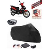 Coverall Rks Rodos 100 Siyah Arka Çanta Uyumlu Motorsiket Brandası Motor Örtüsü Çadır Su Geçirmez Motosiklet Kılıfı Motor Brandası - Siyah- Arka Çanta UYUMLU