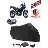 Coverall Suzuki V-Strom 650 Xt Abs Siyah Arka Çanta Uyumlu Motorsiket Brandası Motor Örtüsü Çadır Su Geçirmez Motosiklet Kılıfı Motor Brandası - Siyah- Arka Çanta UYUMLU
