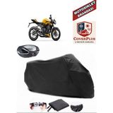 Coverall Triumph Street Triple R Siyah Arka Çanta Uyumlu Motorsiket Brandası Motor Örtüsü Çadır Su Geçirmez Motosiklet Kılıfı Motor Brandası - Siyah- Arka Çanta UYUMLU